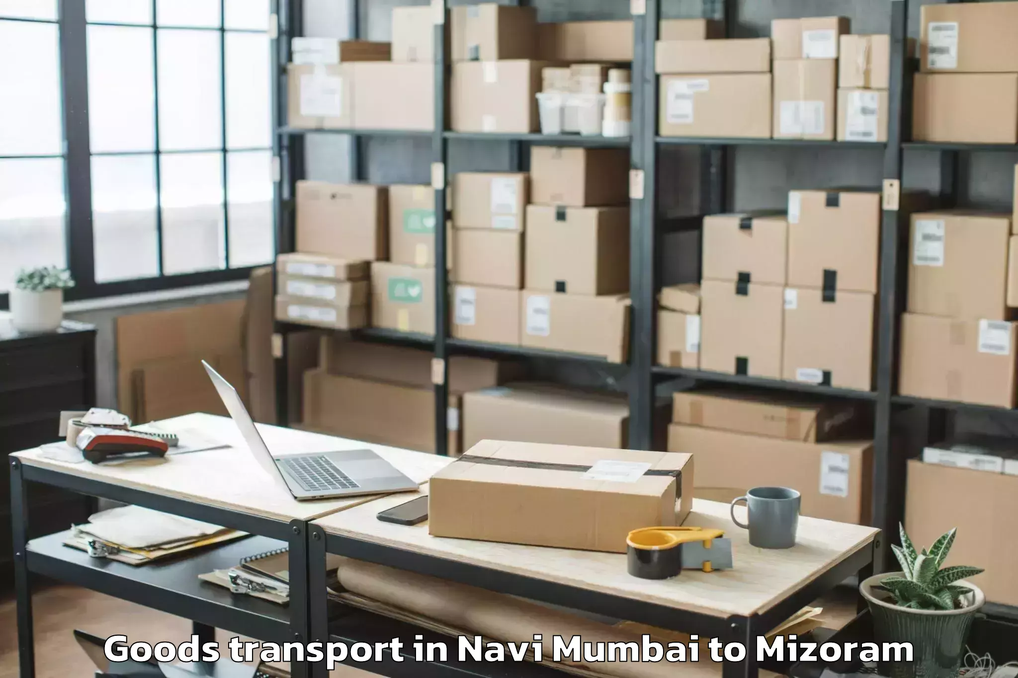 Book Navi Mumbai to Saitlaw Goods Transport Online